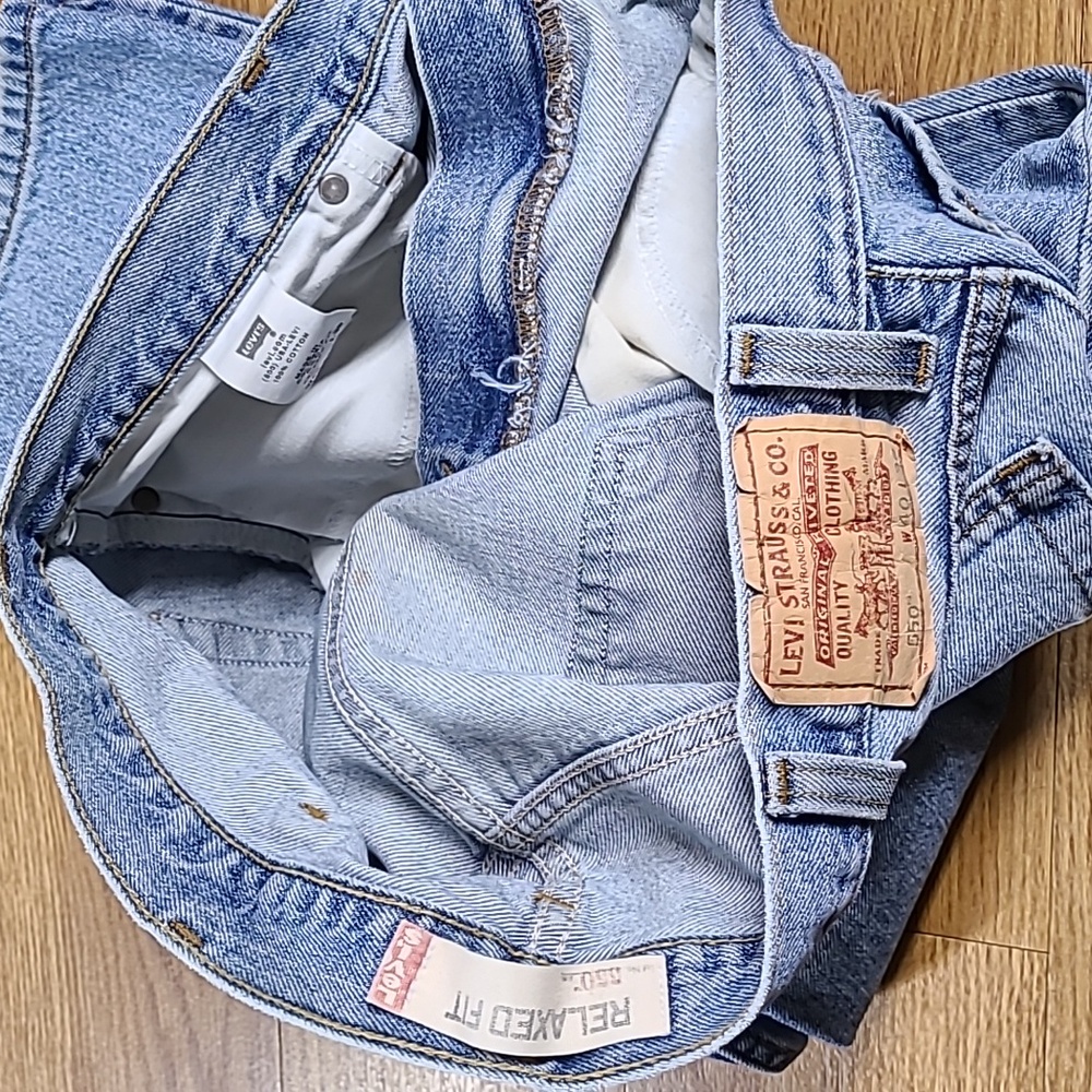 1990s LEVIS 550 MENS 40x27 VINTAGE PRE-OWNED RELAXED FIT DENIM STRIGHT JEANS - Picture 5 of 8